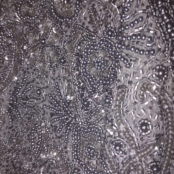 NEW NEVER WORN Adriana Papell black beaded evening gown size 6 length 60"!! - Picture 4 of 10